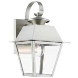 Wentworth 1 Light Brushed Nickel Outdoor Small Wall Lantern