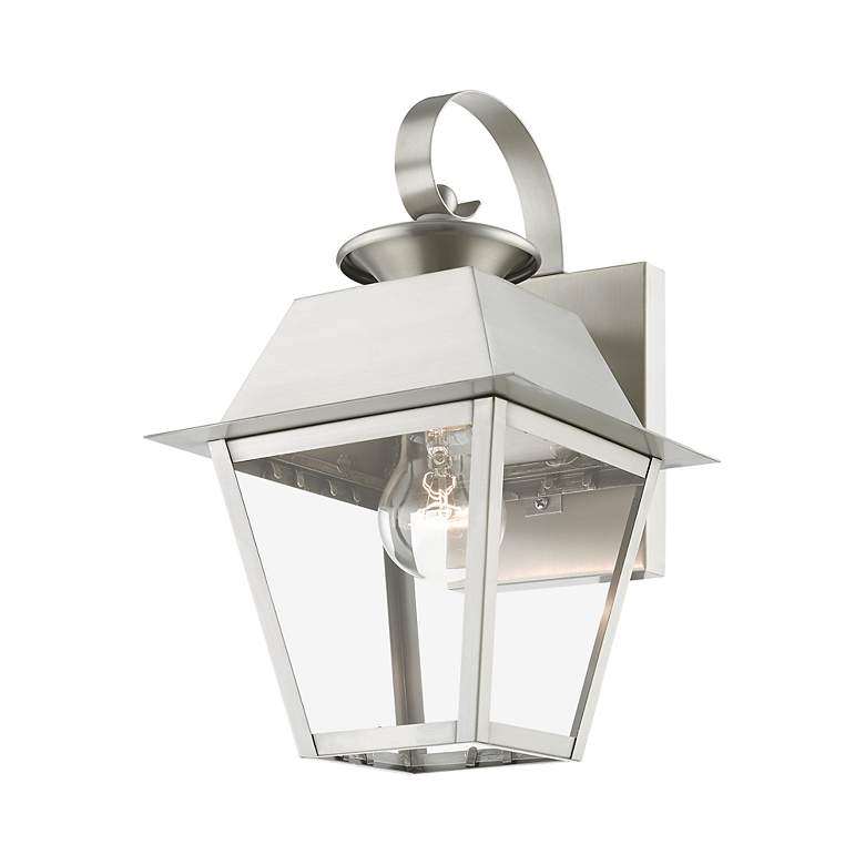 Image 3 Wentworth 1 Light Brushed Nickel Outdoor Small Wall Lantern more views