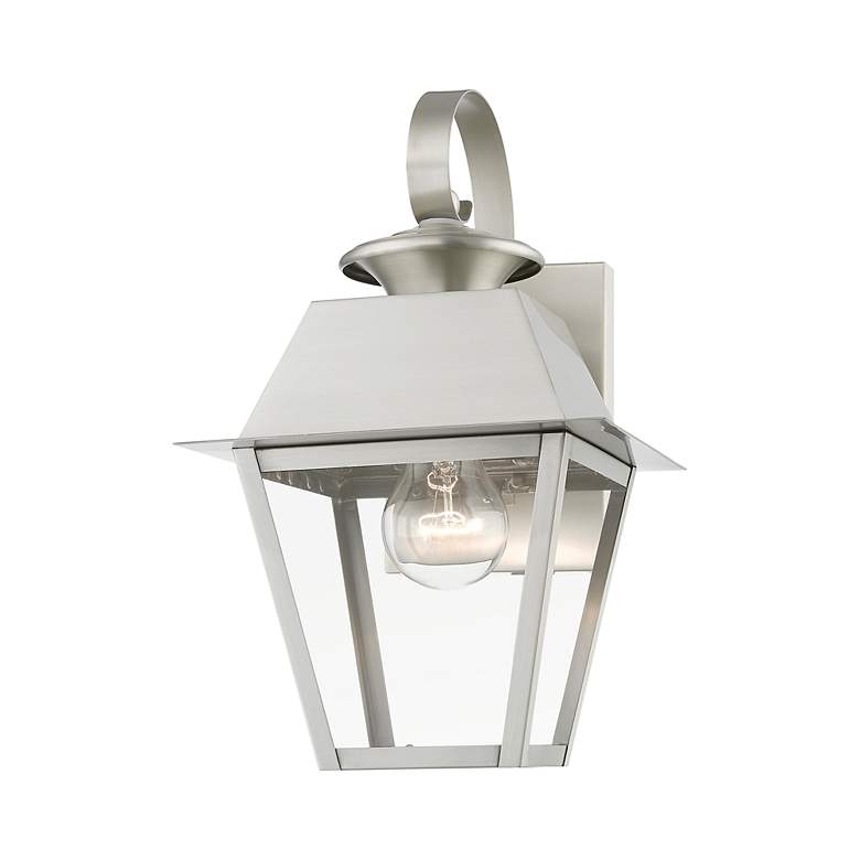 Image 4 Wentworth 1 Light Brushed Nickel Outdoor Small Wall Lantern more views