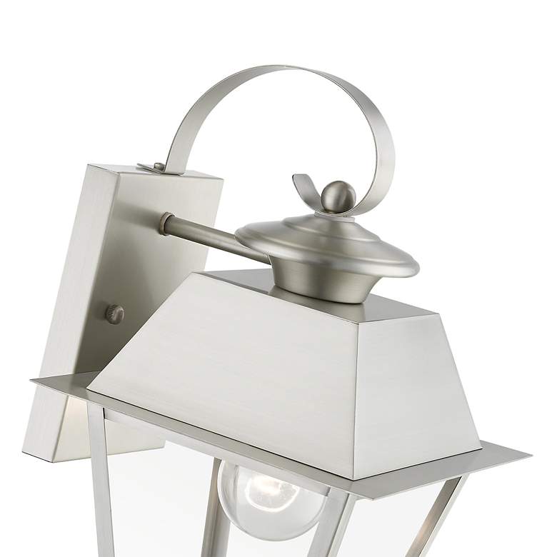 Image 7 Wentworth 1 Light Brushed Nickel Outdoor Small Wall Lantern more views