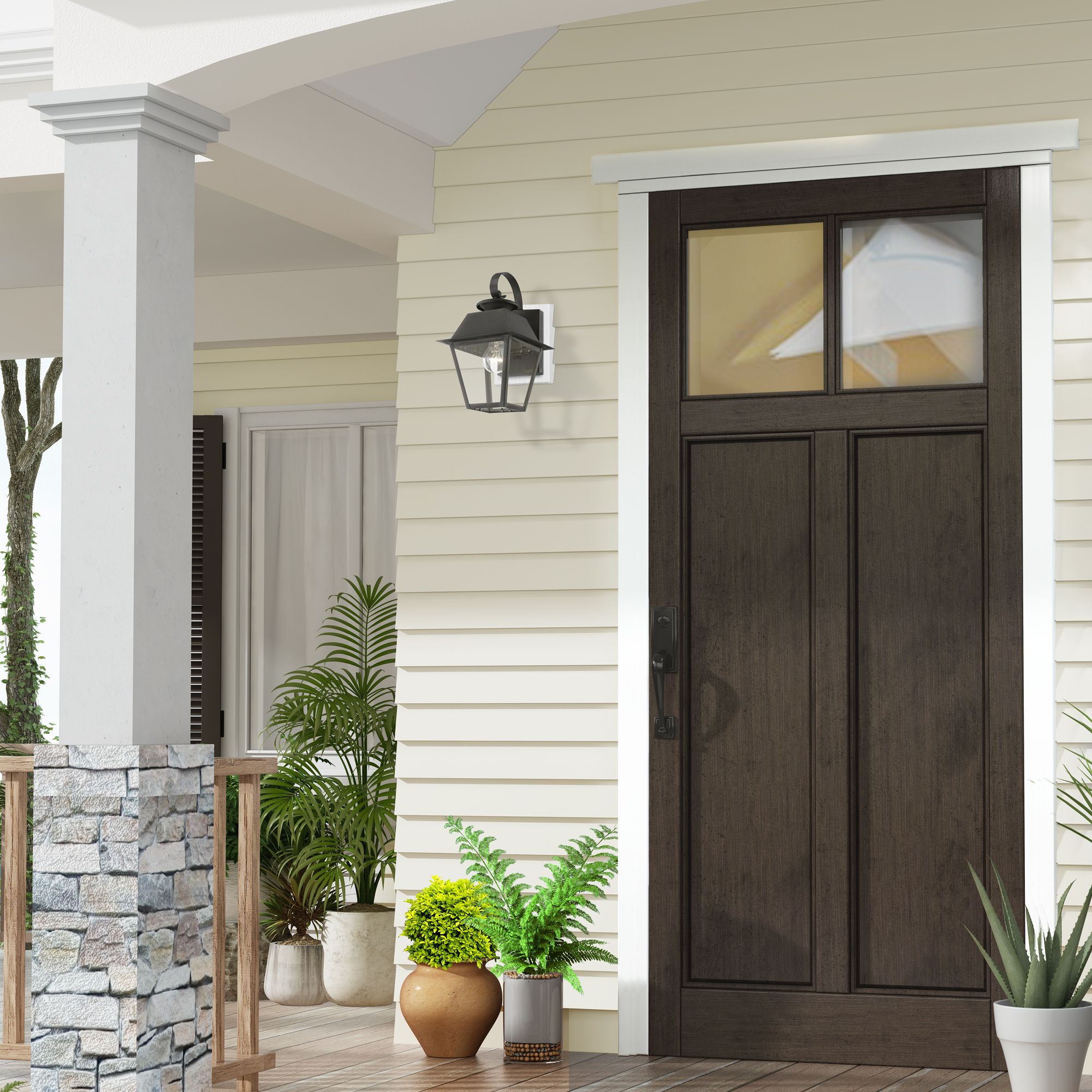 Wentworth 1 Light Charcoal Outdoor Small Wall Lantern