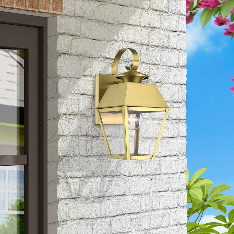 Image 1 Wentworth 1 Light Natural Brass Outdoor Small Wall Lantern