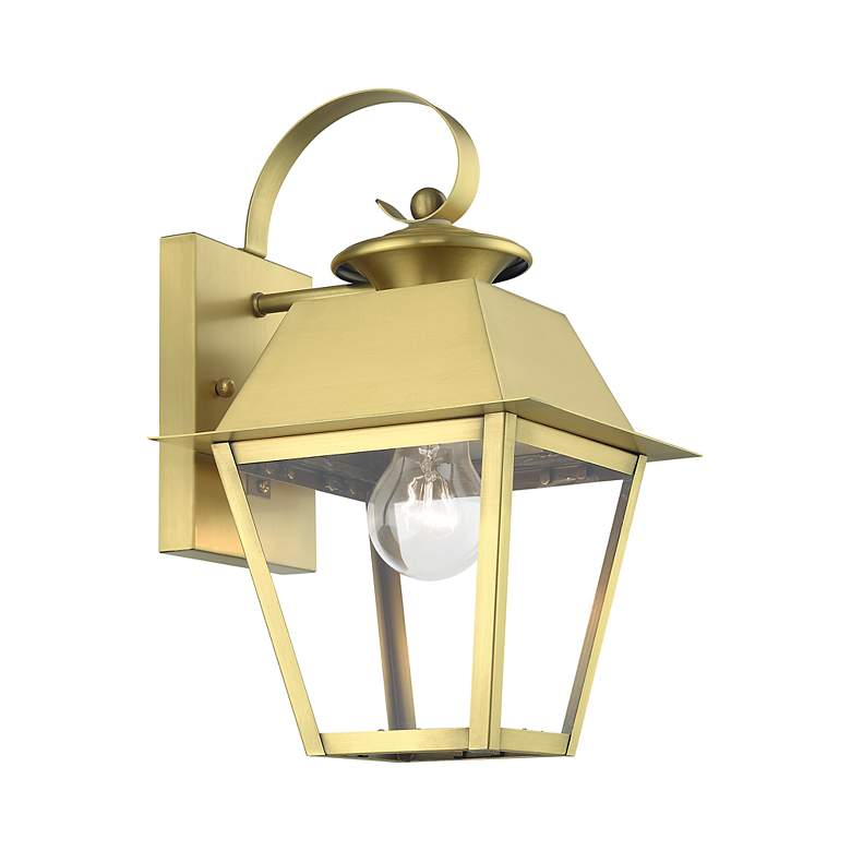 Image 5 Wentworth 1 Light Natural Brass Outdoor Small Wall Lantern more views
