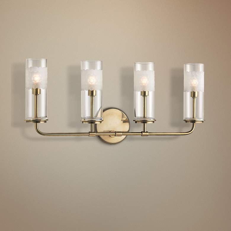 Wentworth 10 1/4&quot; High Aged Brass 4-Light Wall Sconce