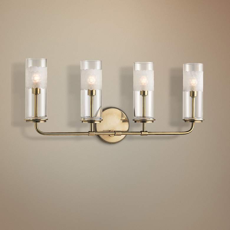 Image 1 Wentworth 10 1/4 inch High Aged Brass 4-Light Wall Sconce