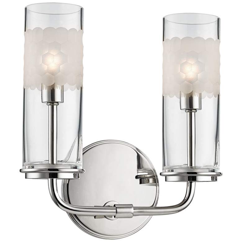 Image 1 Wentworth 10 1/4" High Polished Nickel Dual Wall Sconce