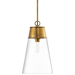Wentworth 11 1/2" Wide Rubbed Brass Cone Mini Pendant