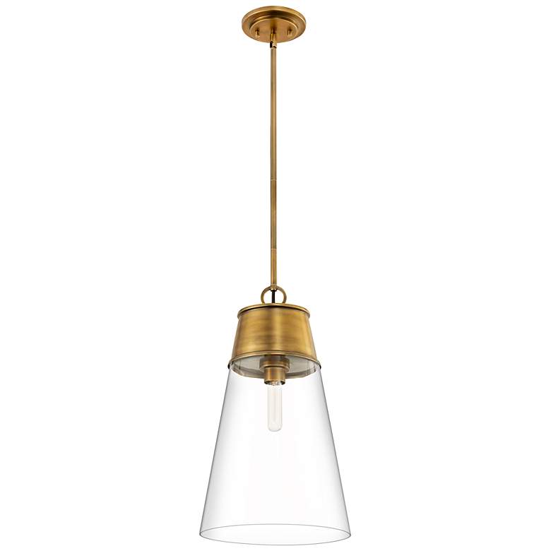 Image 5 Wentworth 11 1/2" Wide Rubbed Brass Cone Mini Pendant more views