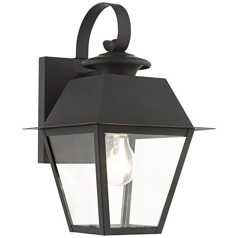Image 3 Wentworth 12 1/2" High Black Outdoor Lantern Wall Light