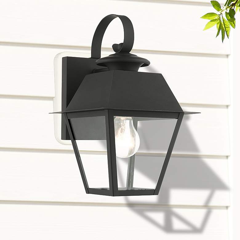 Image 2 Wentworth 12 1/2 inch High Black Outdoor Lantern Wall Light