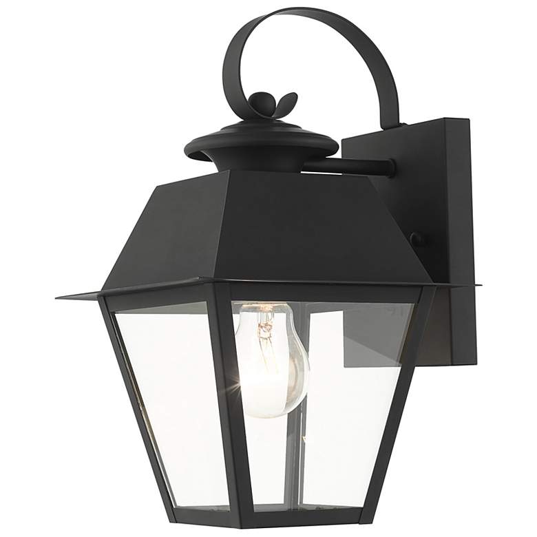Image 7 Wentworth 12 1/2 inch High Black Outdoor Lantern Wall Light more views