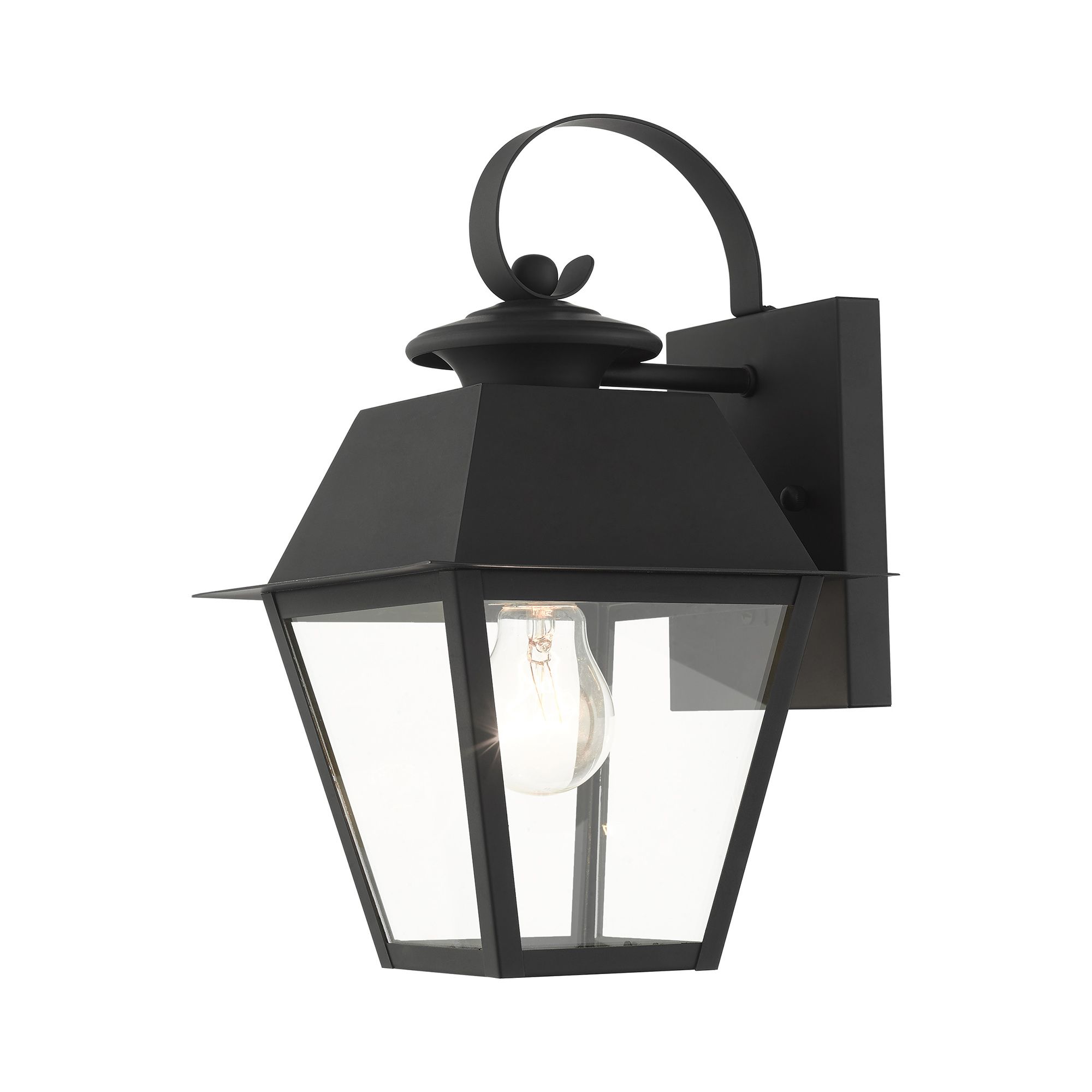 Wentworth 12 1/2" High Black Outdoor Lantern Wall Light in scene