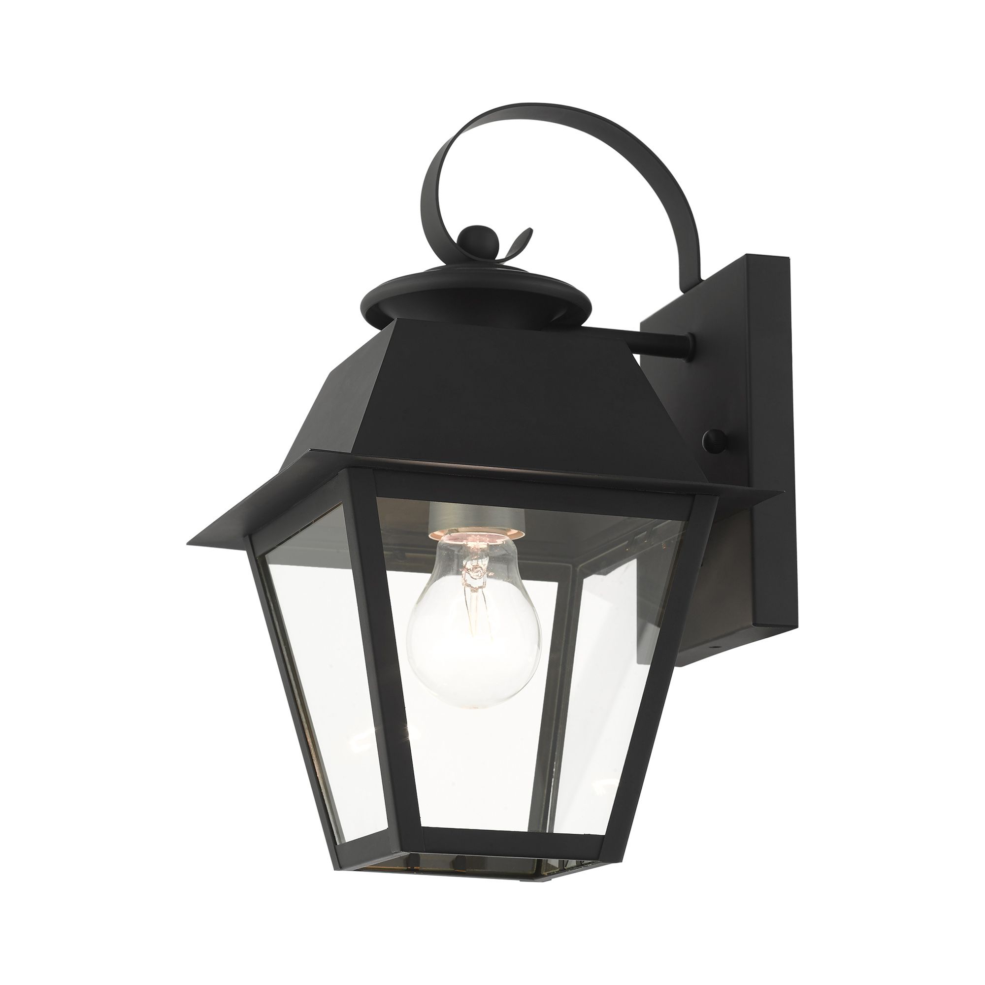 Wentworth 12 1/2" High Black Outdoor Lantern Wall Light in scene