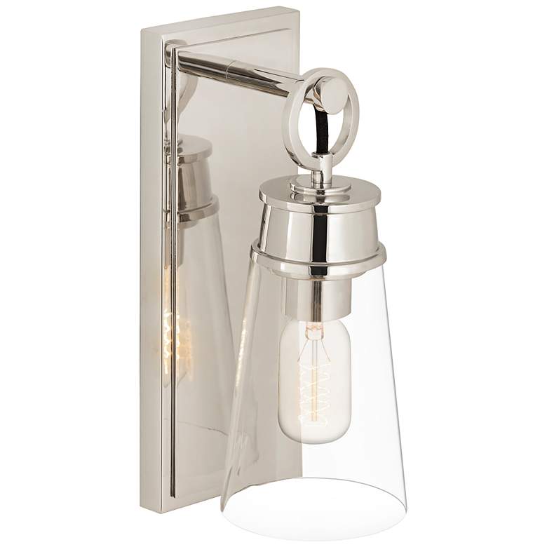 Image 6 Wentworth 12" High Polished Nickel Wall Sconce more views