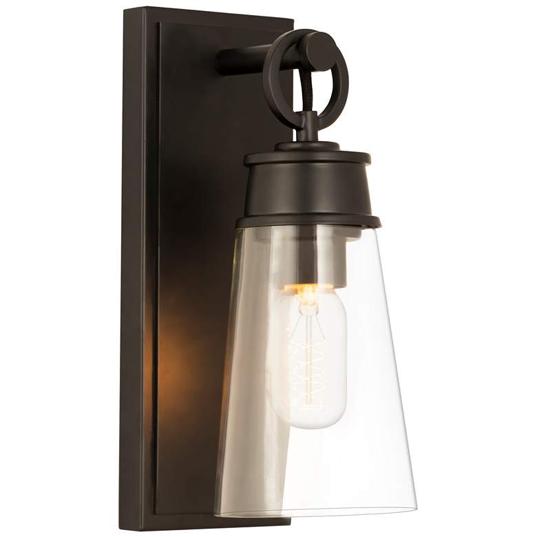 Image 1 Wentworth 12"High Matte Black Metal Wall Sconce