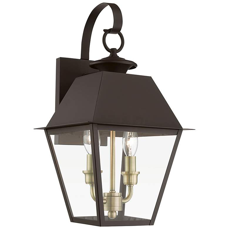 Image 2 Wentworth 16 1/2 inch High Bronze Outdoor Lantern Wall Light