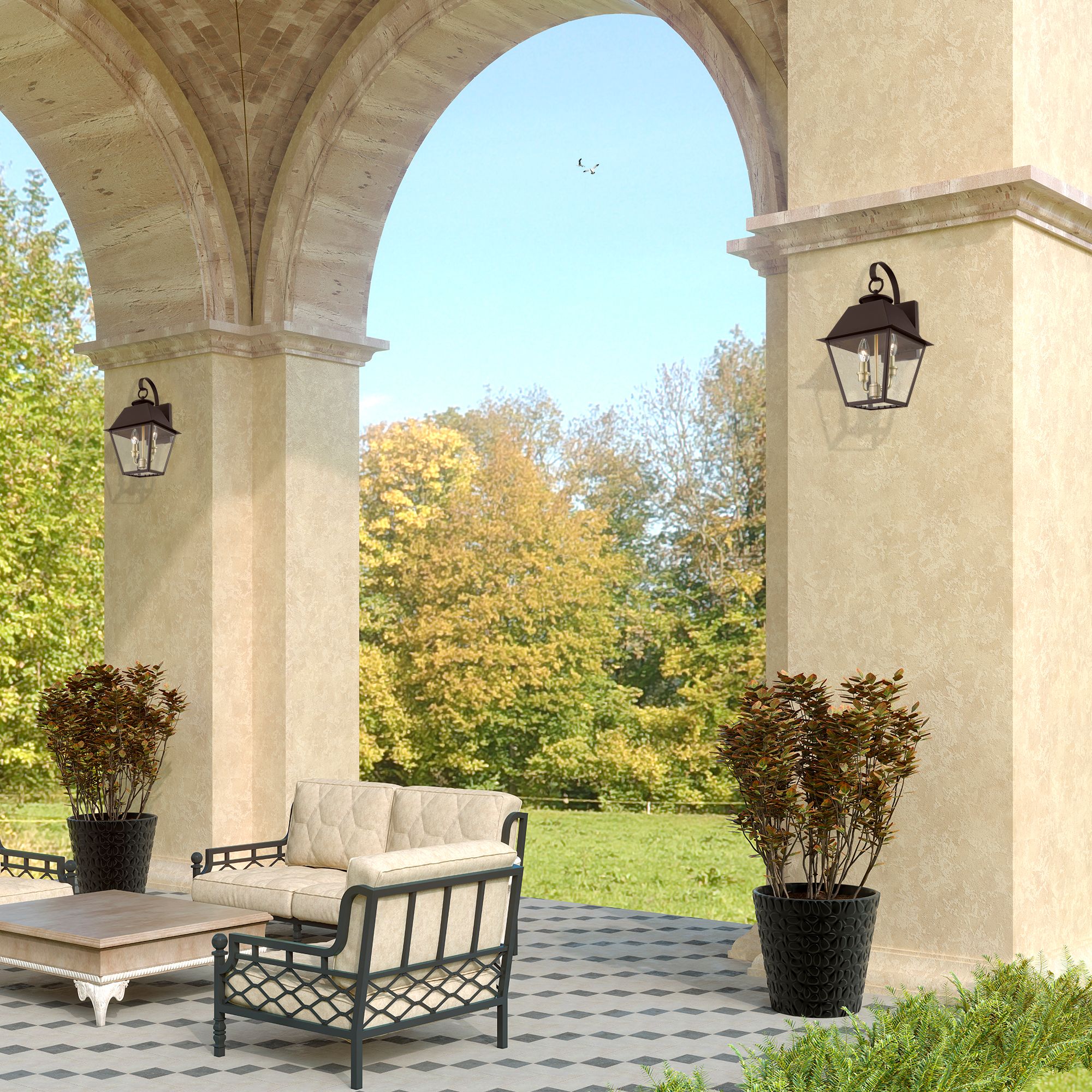 Wentworth 16 1/2" High Bronze Outdoor Lantern Wall Light