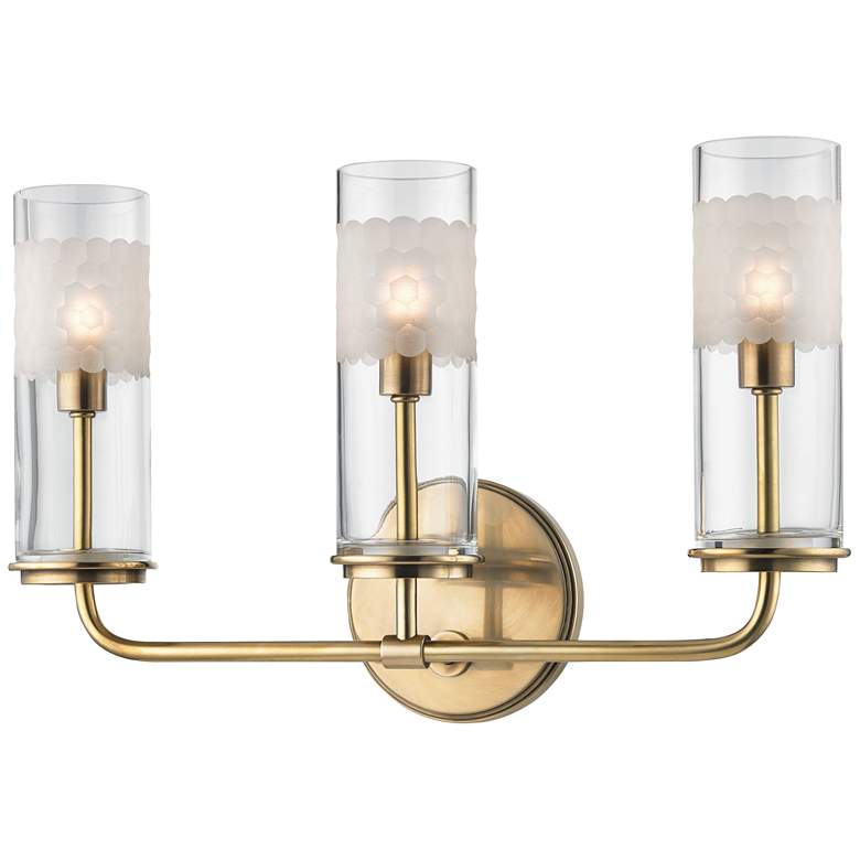Image 1 Wentworth 16 1/4" Wide Aged Brass 3-Light Bath Light