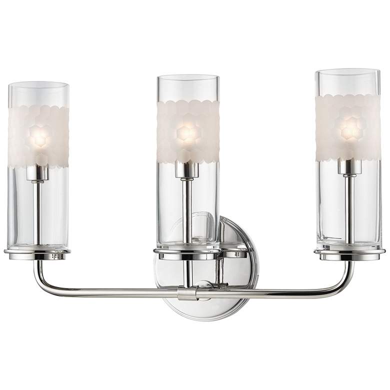 Image 1 Wentworth 16 1/4" Wide Polished Nickel 3-Light Bath Light