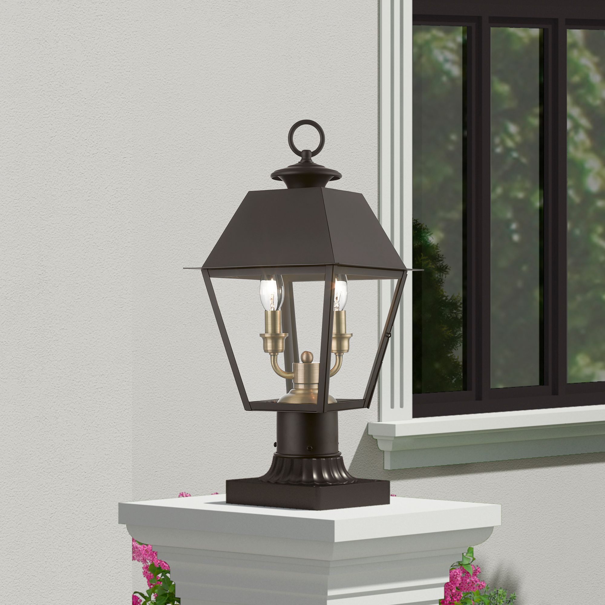 Wentworth 17 1/2" High Bronze Outdoor Post Top Lantern