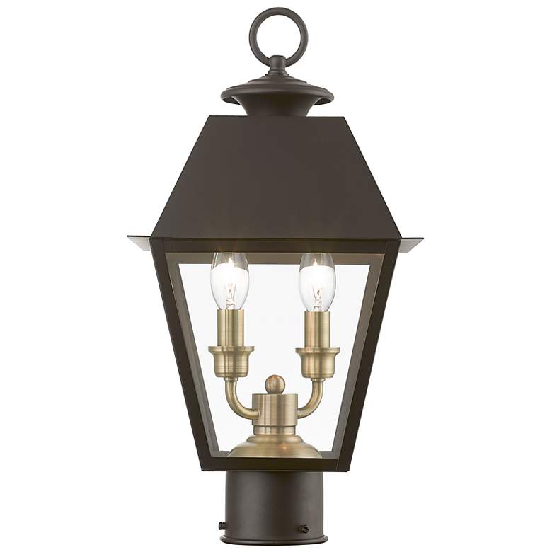 Image 5 Wentworth 17 1/2 inch High Bronze Outdoor Post Top Lantern more views