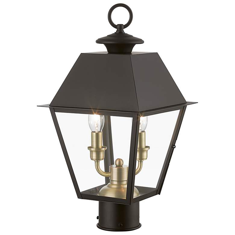 Image 7 Wentworth 17 1/2 inch High Bronze Outdoor Post Top Lantern more views