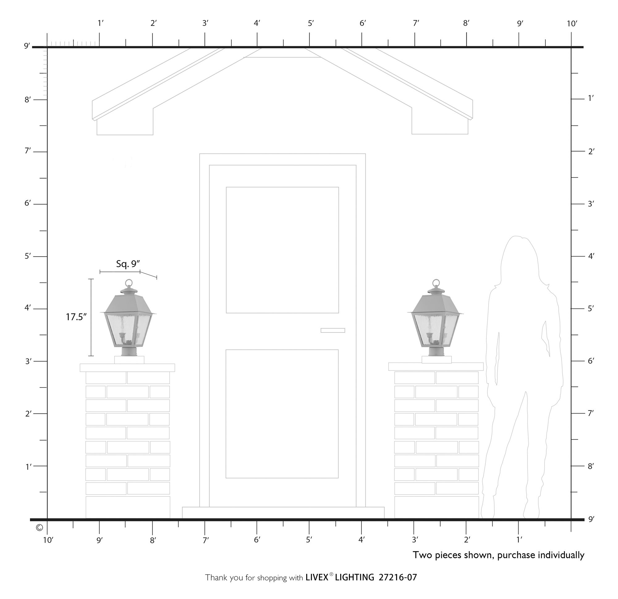 Wentworth 17 1/2" High Bronze Outdoor Post Top Lantern