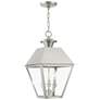 3_Wentworth 19"H Brushed Nickel 3-Light Outdoor Hanging Light