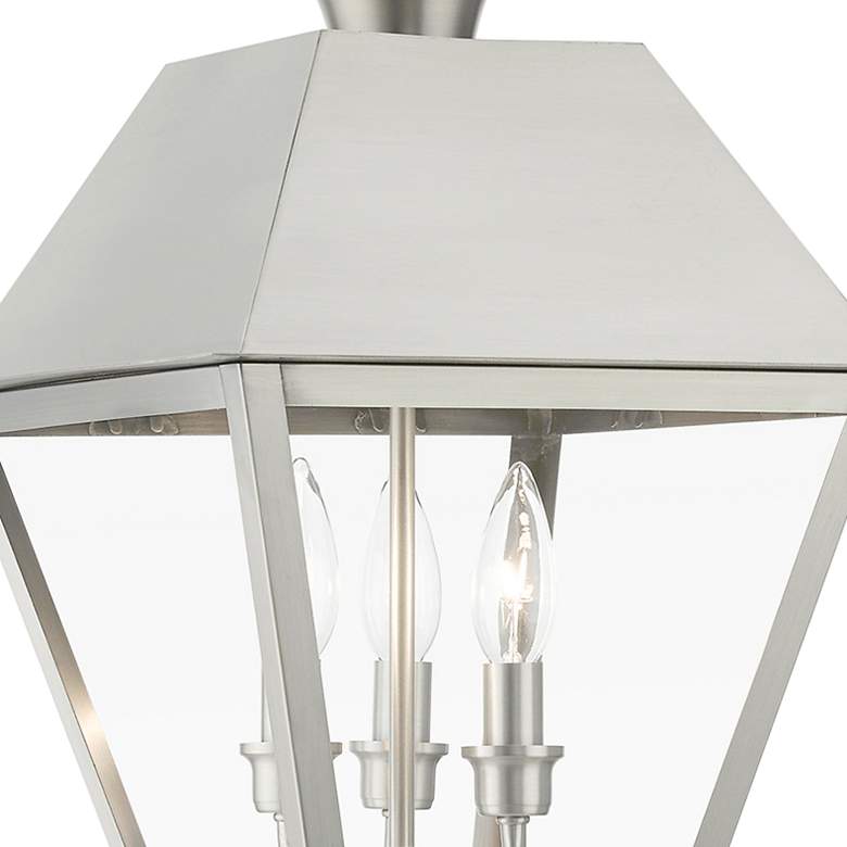 Image 4 Wentworth 19"H Brushed Nickel 3-Light Outdoor Hanging Light more views