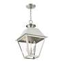 5_Wentworth 19"H Brushed Nickel 3-Light Outdoor Hanging Light more views