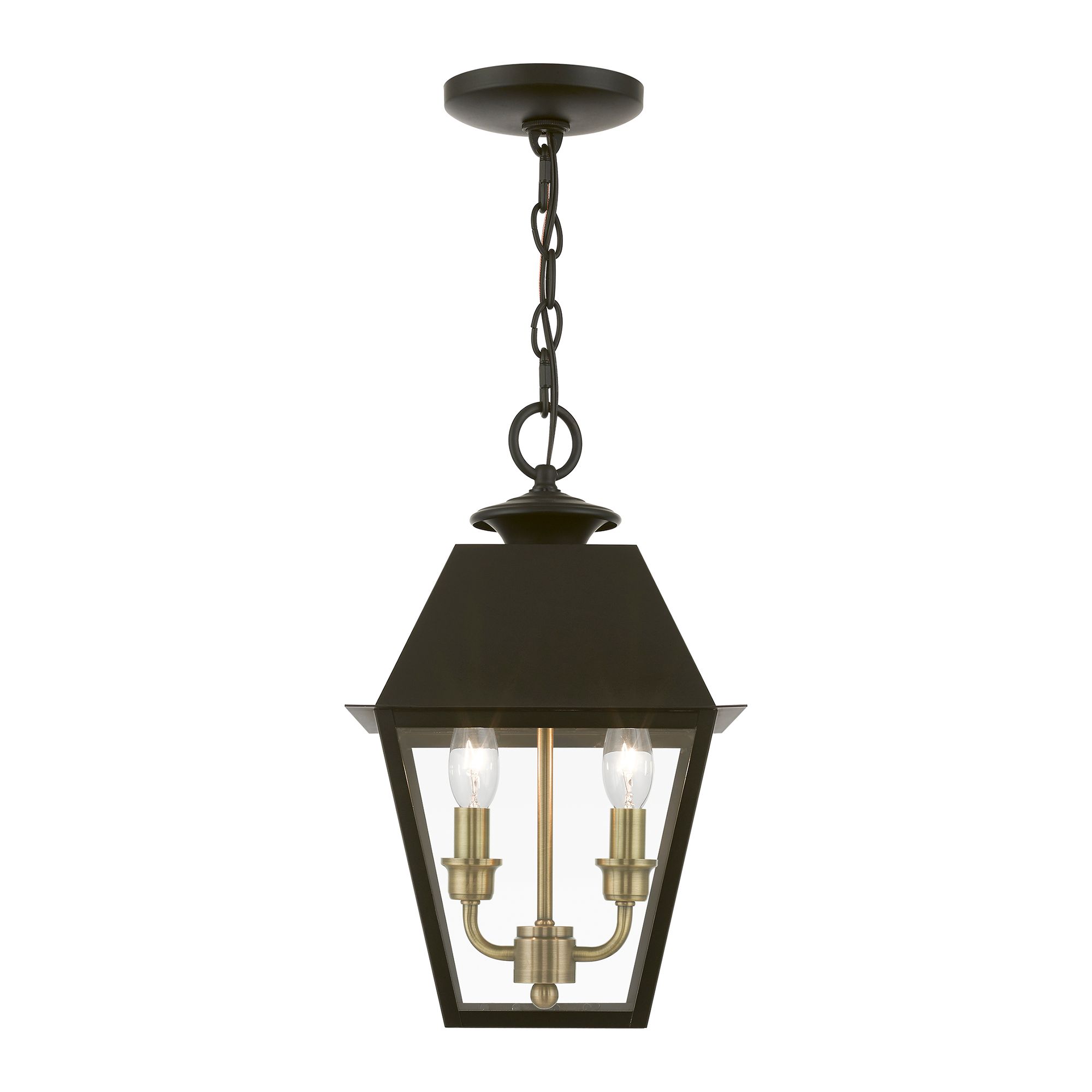 Image 3 Wentworth 2 Light Bronze Outdoor Medium Pendant Lantern more views