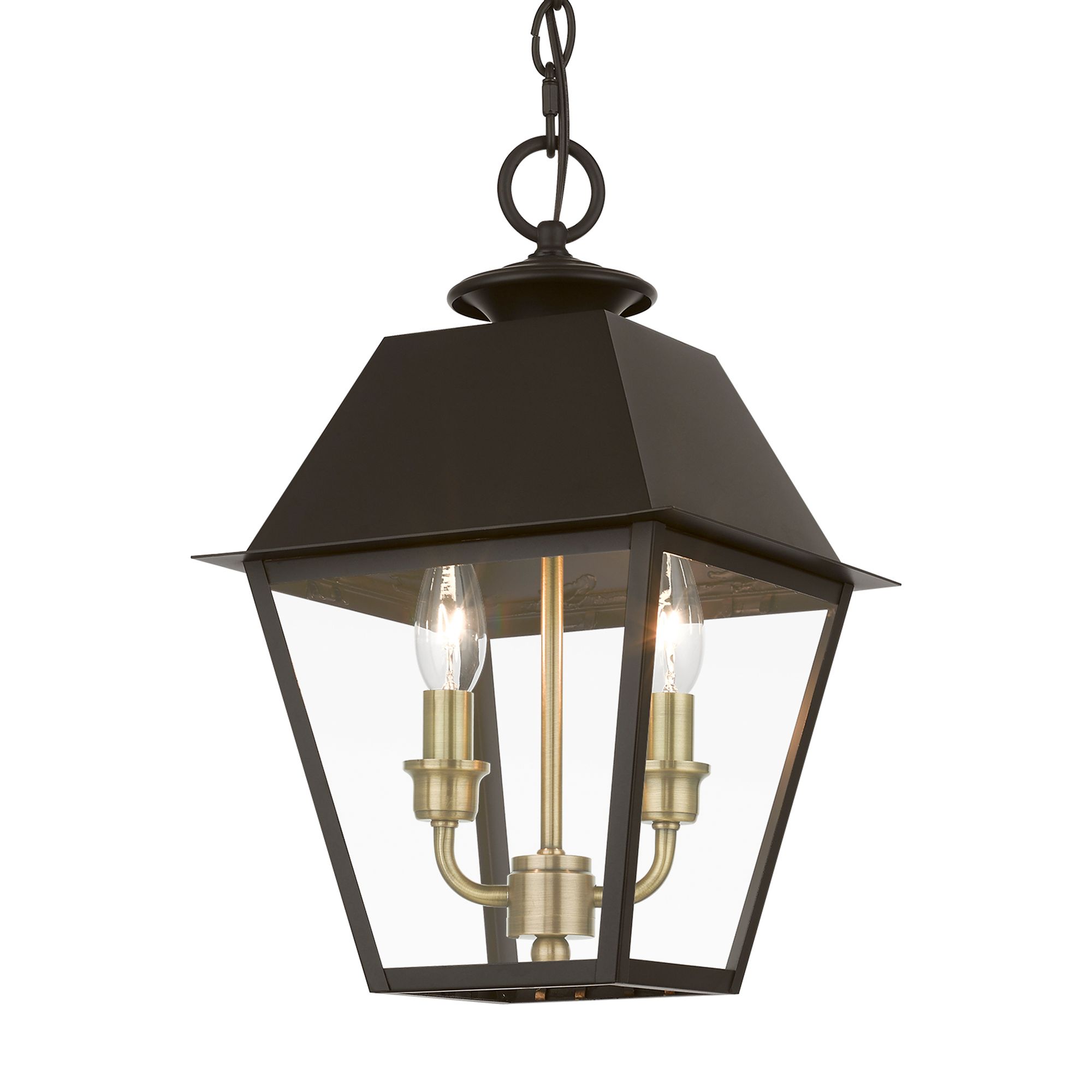 Image 4 Wentworth 2 Light Bronze Outdoor Medium Pendant Lantern more views