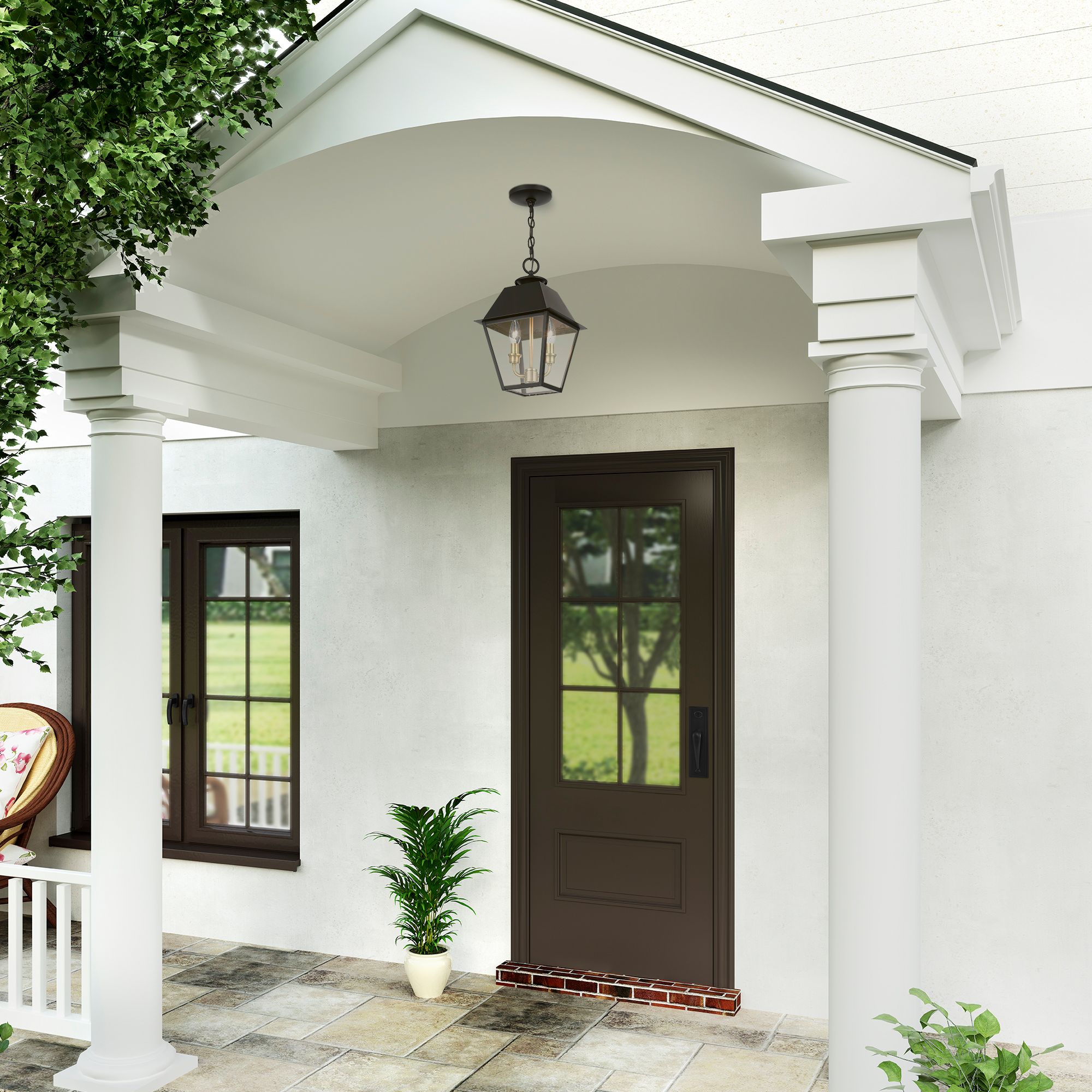 Wentworth 2 Light Bronze Outdoor Medium Pendant Lantern