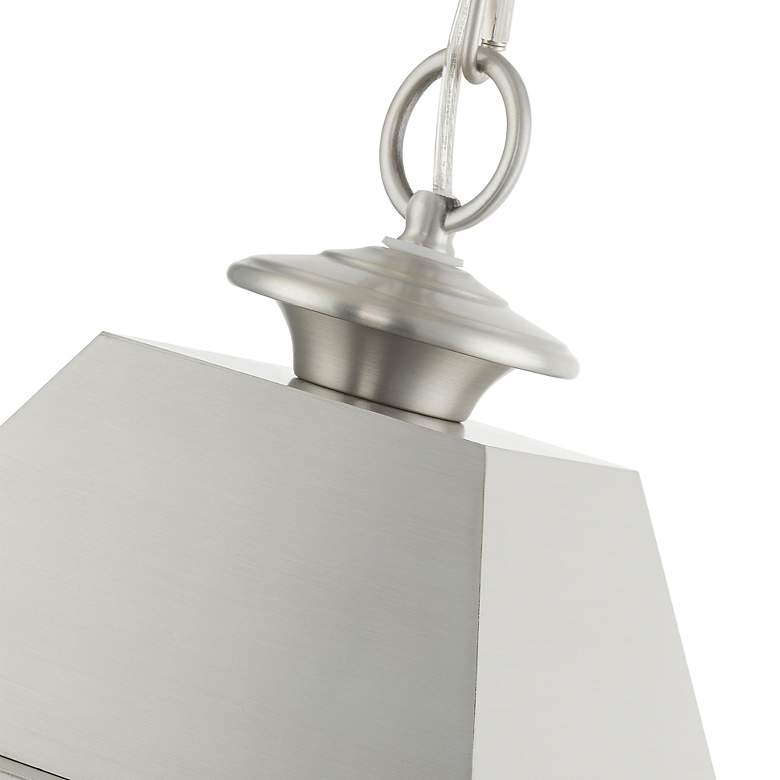 Image 7 Wentworth 2 Light Brushed Nickel Outdoor Medium Pendant Lantern more views