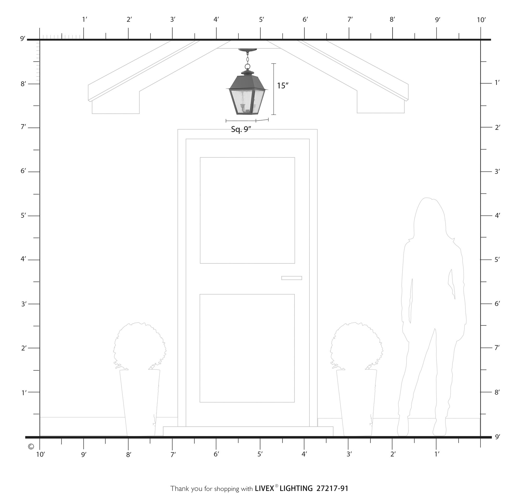 Wentworth 2 Light Brushed Nickel Outdoor Medium Pendant Lantern