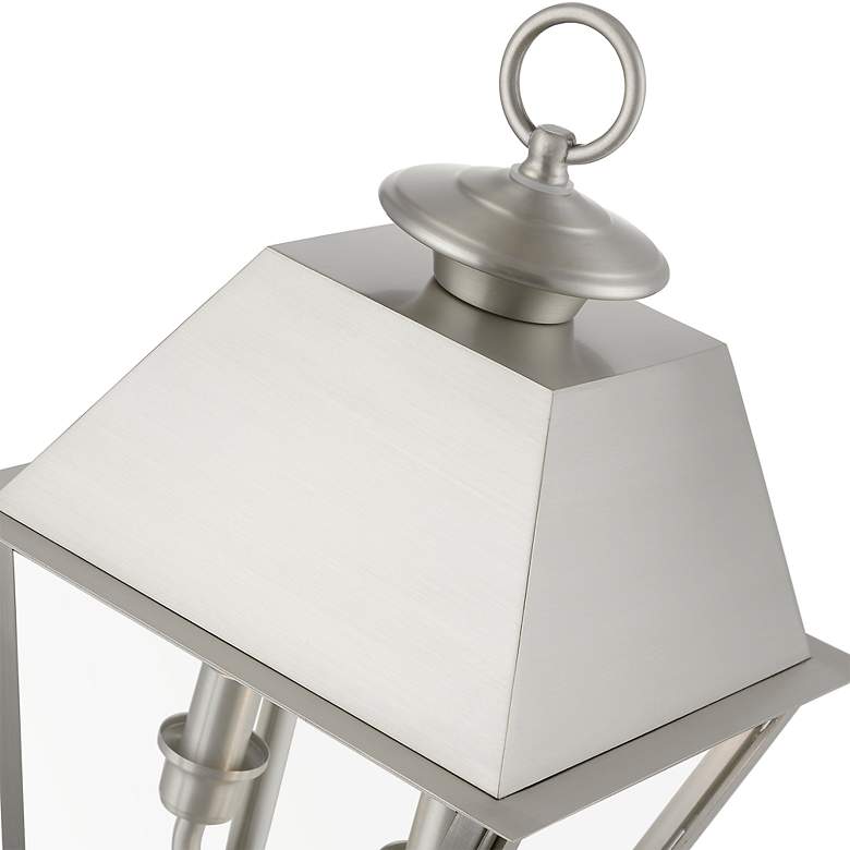 Image 7 Wentworth 2 Light Brushed Nickel Outdoor Medium Post Top Lantern more views