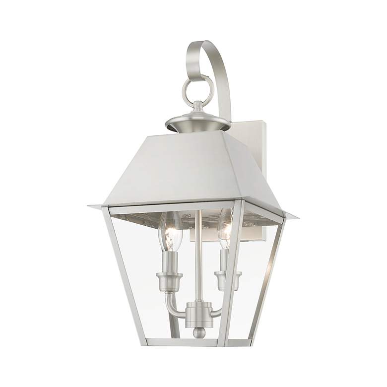 Image 4 Wentworth 2 Light Brushed Nickel Outdoor Medium Wall Lantern more views