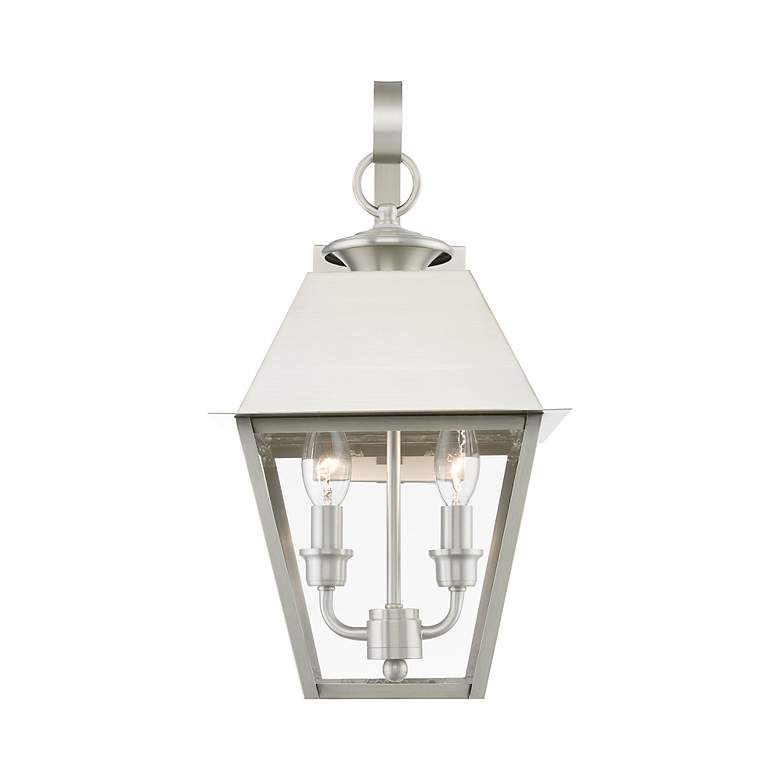 Image 6 Wentworth 2 Light Brushed Nickel Outdoor Medium Wall Lantern more views