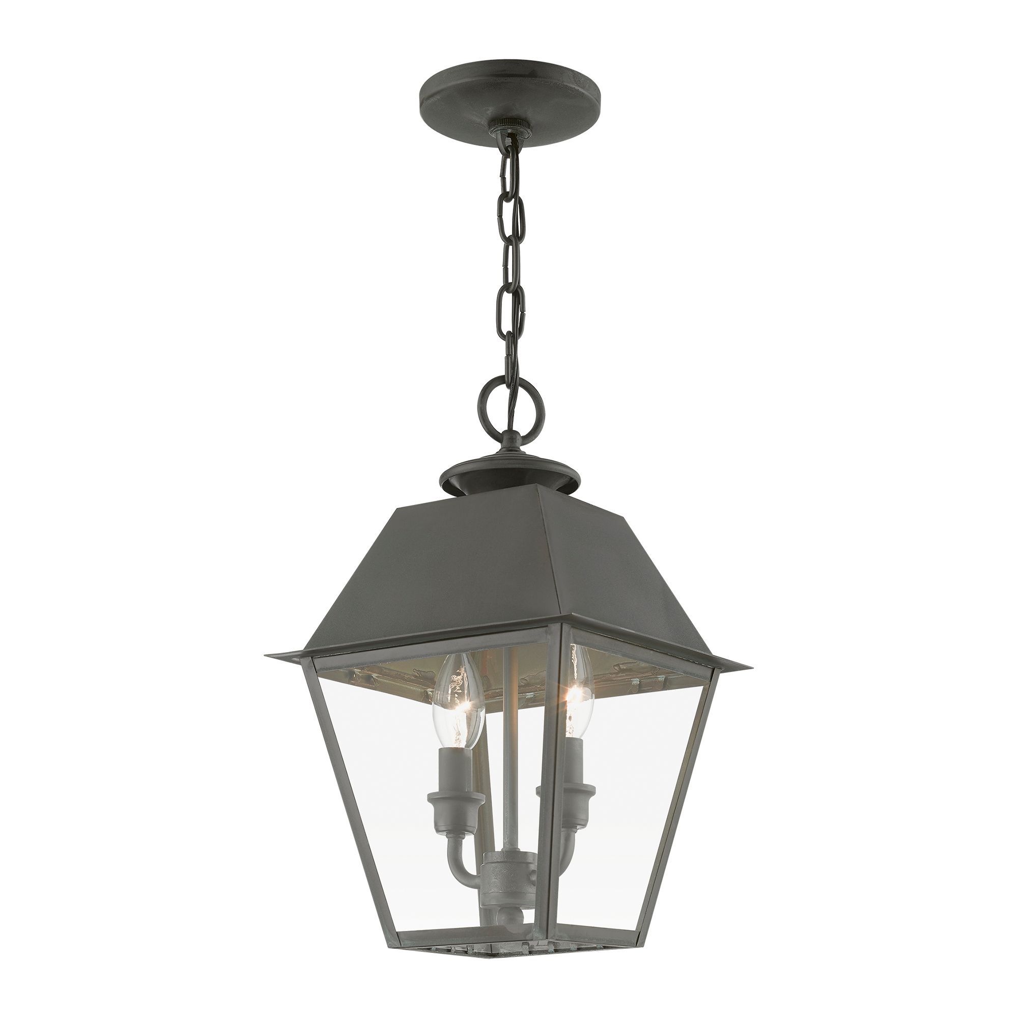 Image 3 Wentworth 2 Light Charcoal Outdoor Medium Pendant Lantern more views