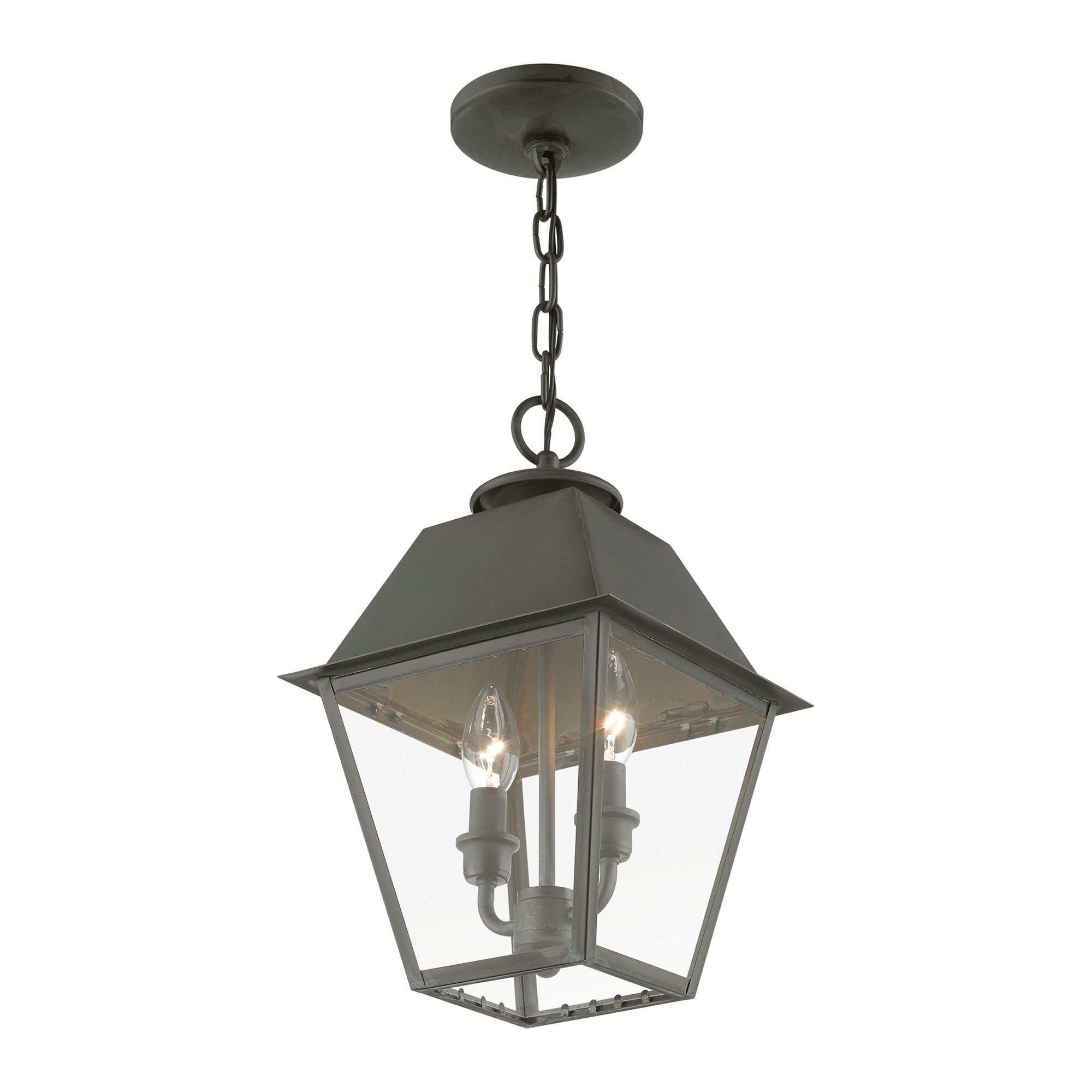 Image 4 Wentworth 2 Light Charcoal Outdoor Medium Pendant Lantern more views