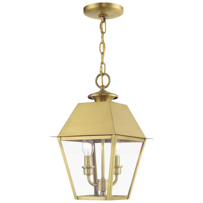 Image 1 Wentworth 2 Light Natural Brass Outdoor Medium Pendant Lantern