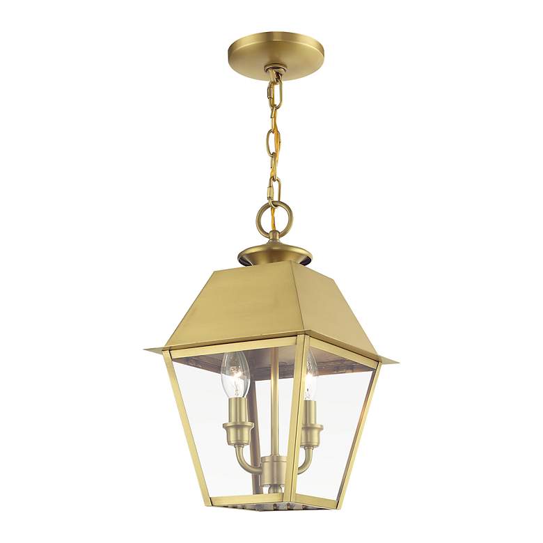 Image 3 Wentworth 2 Light Natural Brass Outdoor Medium Pendant Lantern more views