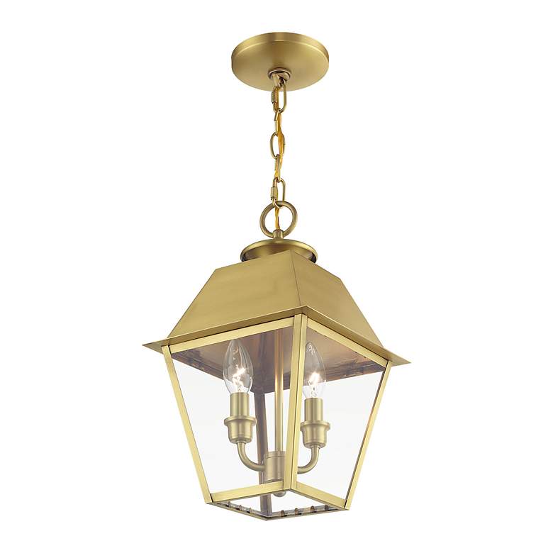 Image 4 Wentworth 2 Light Natural Brass Outdoor Medium Pendant Lantern more views