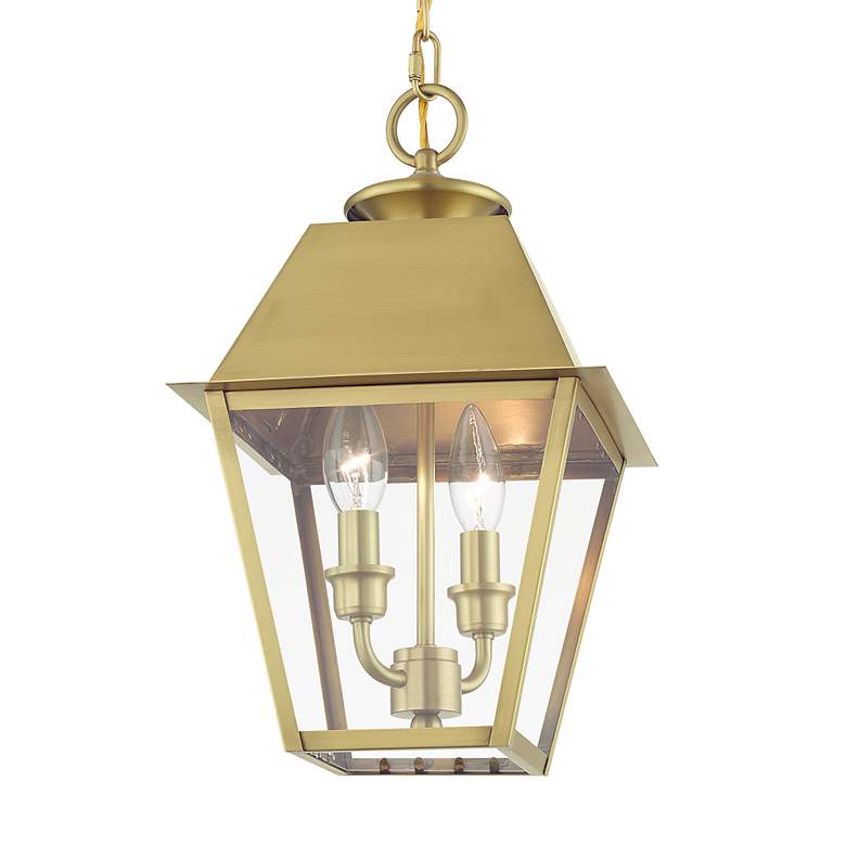 Image 5 Wentworth 2 Light Natural Brass Outdoor Medium Pendant Lantern more views