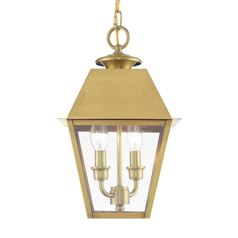 Image 6 Wentworth 2 Light Natural Brass Outdoor Medium Pendant Lantern more views