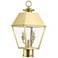 Wentworth 2 Light Natural Brass Outdoor Medium Post Top Lantern
