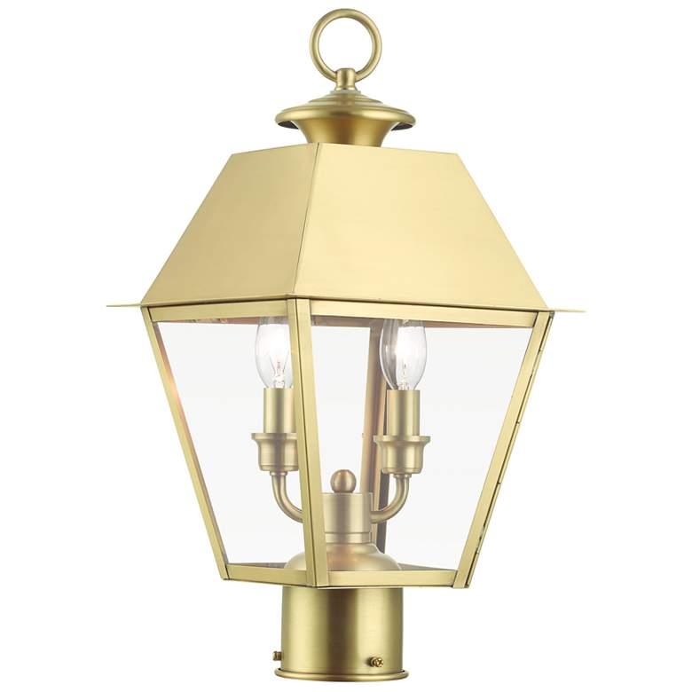 Image 1 Wentworth 2 Light Natural Brass Outdoor Medium Post Top Lantern