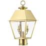 2_Wentworth 2 Light Natural Brass Outdoor Medium Post Top Lantern