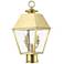Wentworth 2 Light Natural Brass Outdoor Medium Post Top Lantern