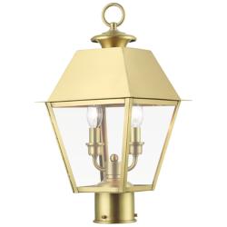 Wentworth 2 Light Natural Brass Outdoor Medium Post Top Lantern